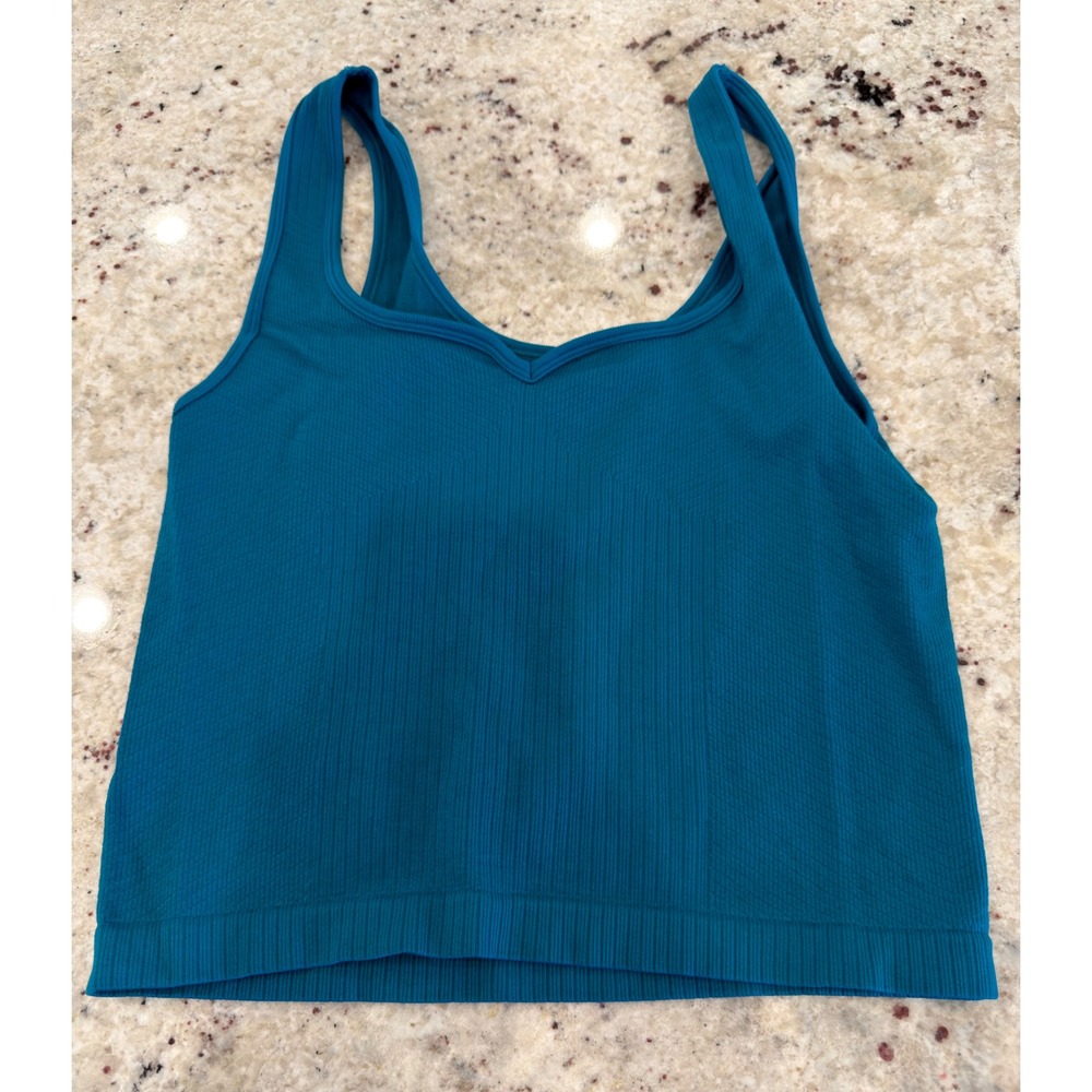 Gypsy + Jade Teal Ribbed Bralette L/XL‎ Stretch Crop Tank